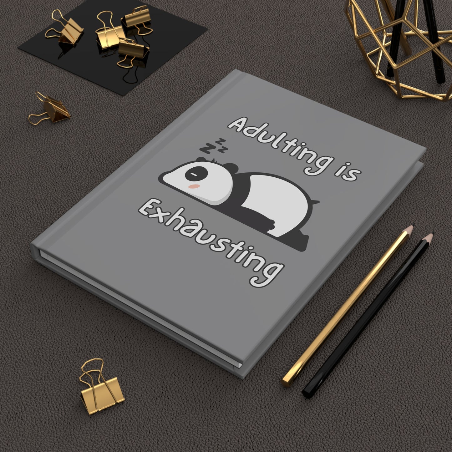 Adulting Panda Hardcover Journal